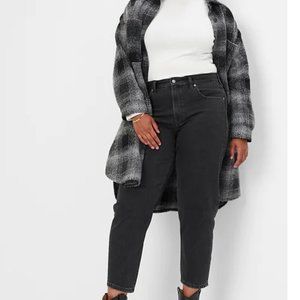 Gap High Rise Barrel Jeans in Washed Black